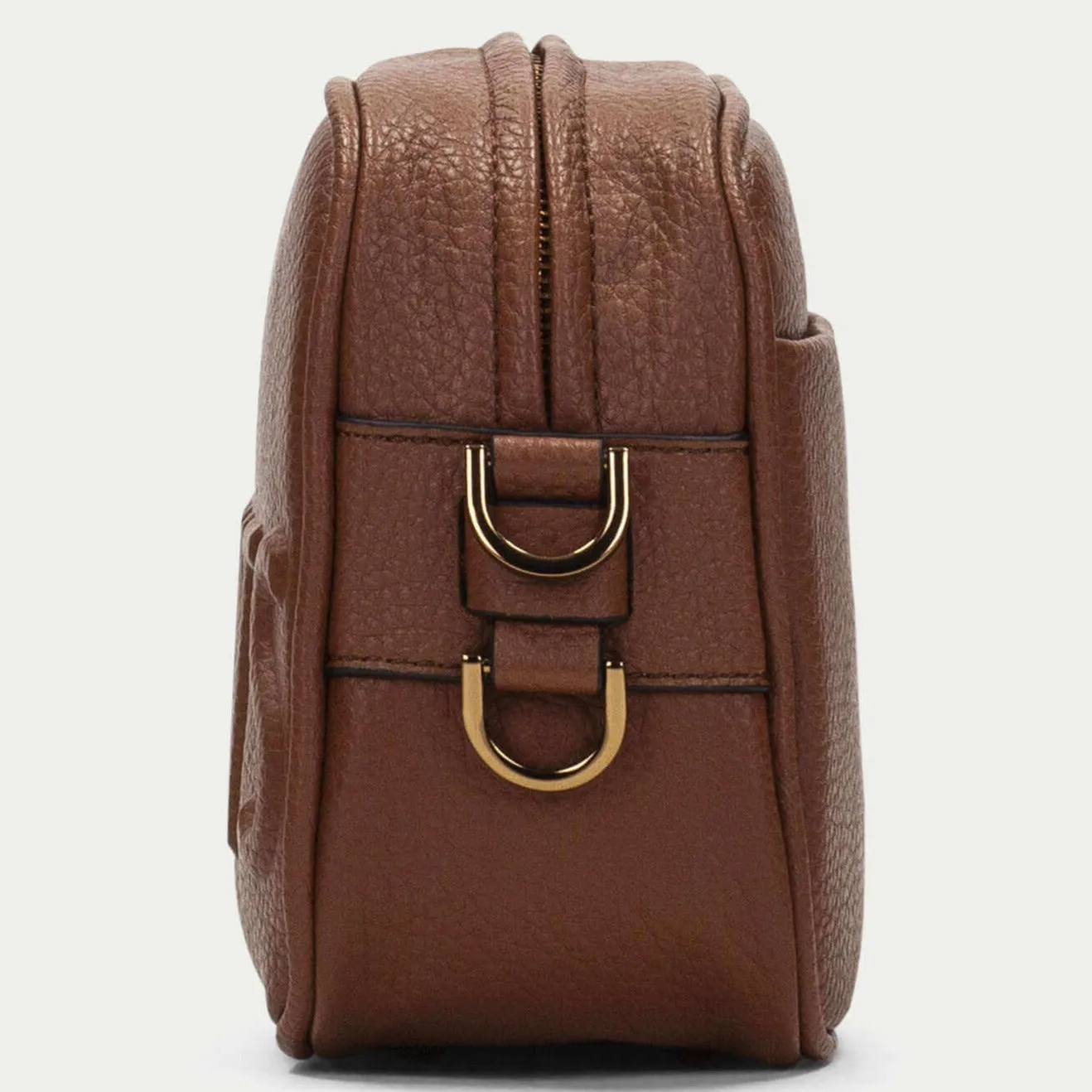 Hispanitas Embossed Leather Crossbody Chain Strap Bag - Tan