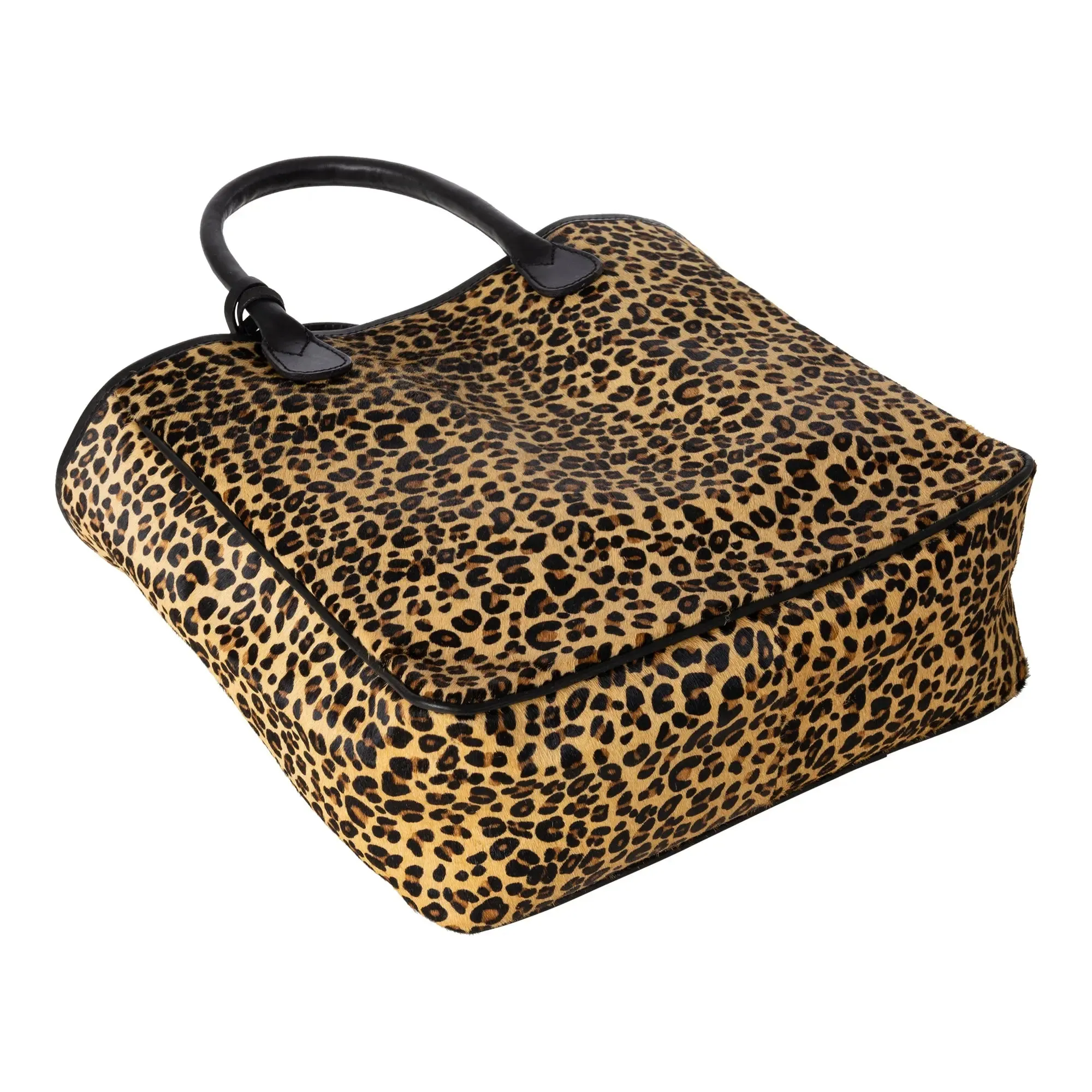 Huntley Equestrian Leopard Hair On Hide Tote Handbag