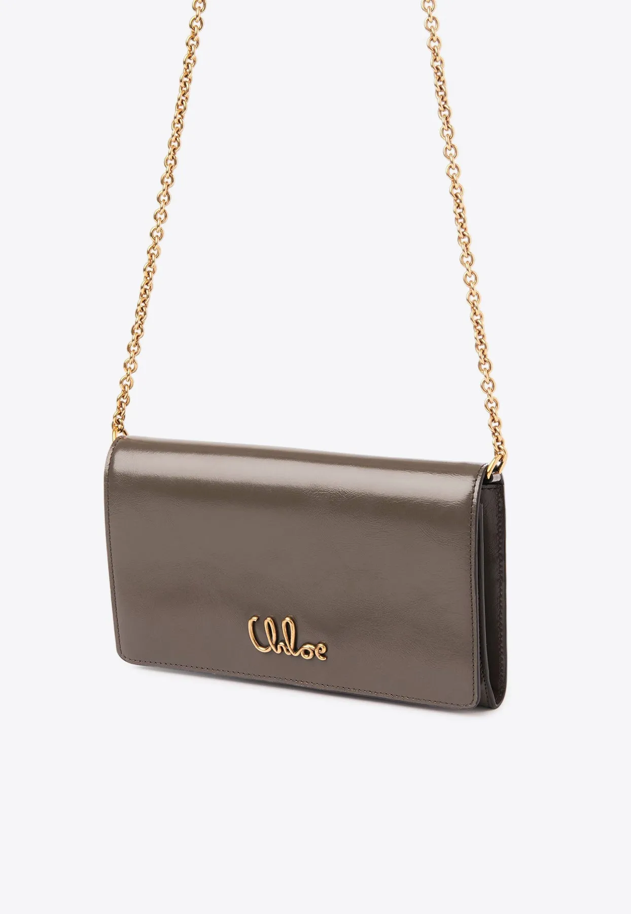 Iconic Logo Leather Chain Clutch