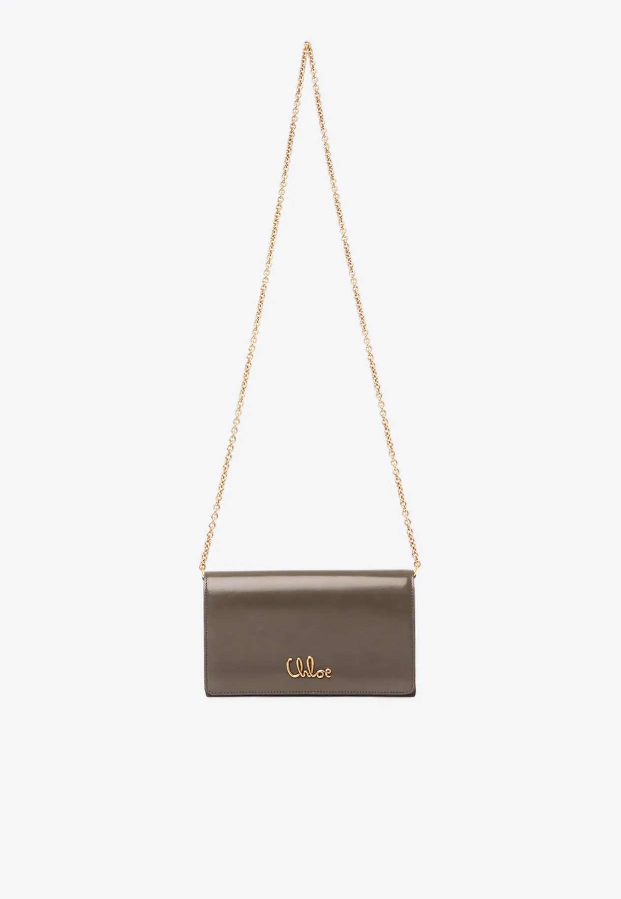 Iconic Logo Leather Chain Clutch