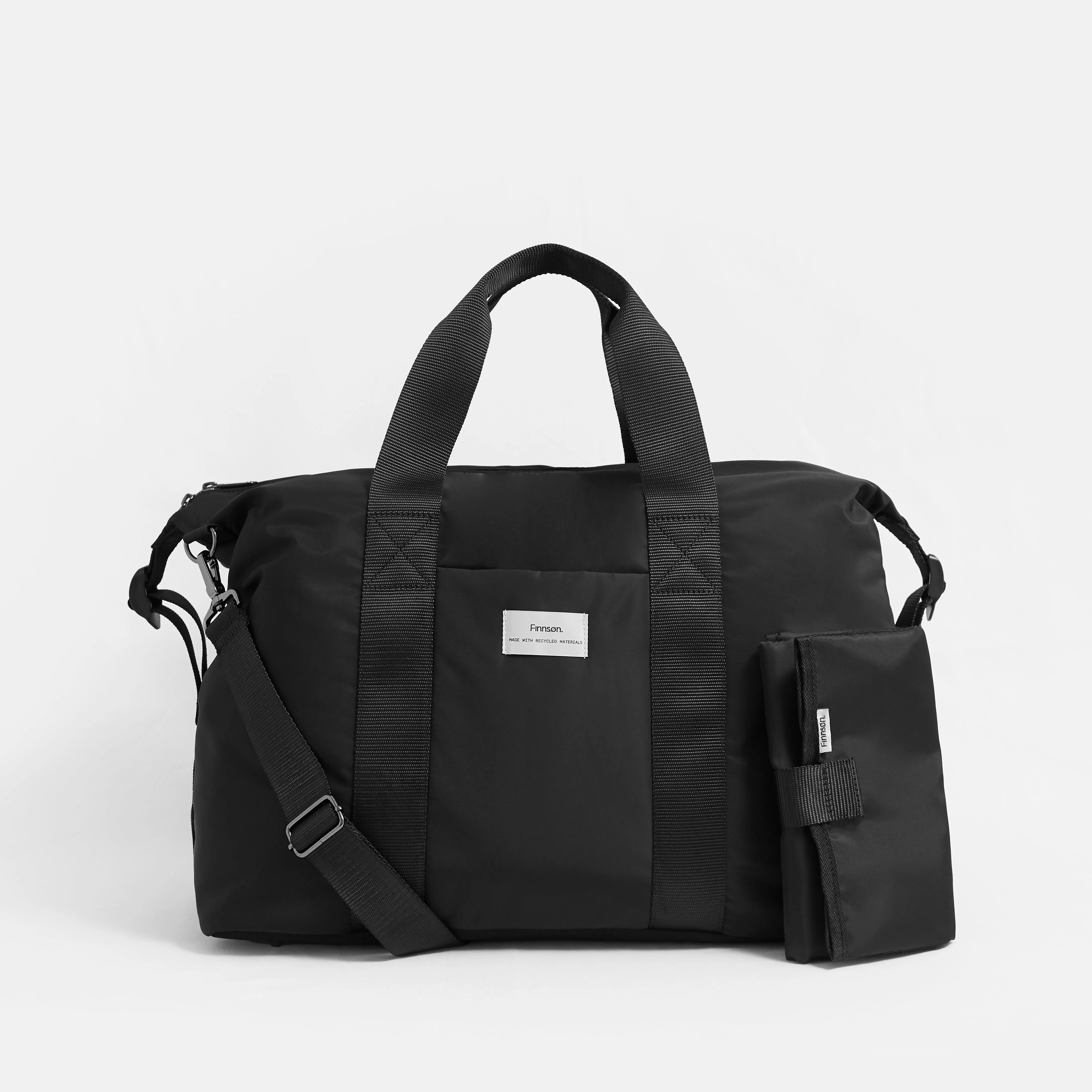 Ida Eco Holdall Baby Change Bag with Black Change Mat (Black)