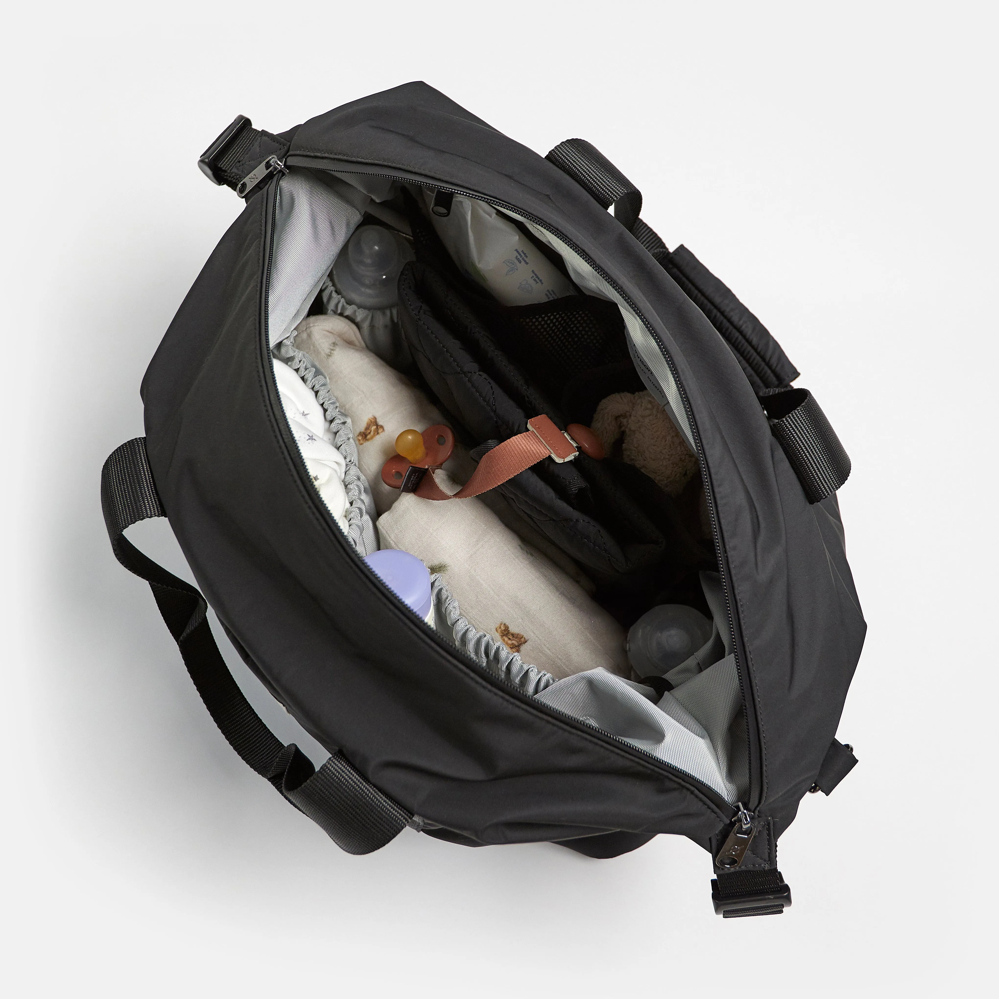 Ida Eco Holdall Baby Change Bag with Black Change Mat (Black)