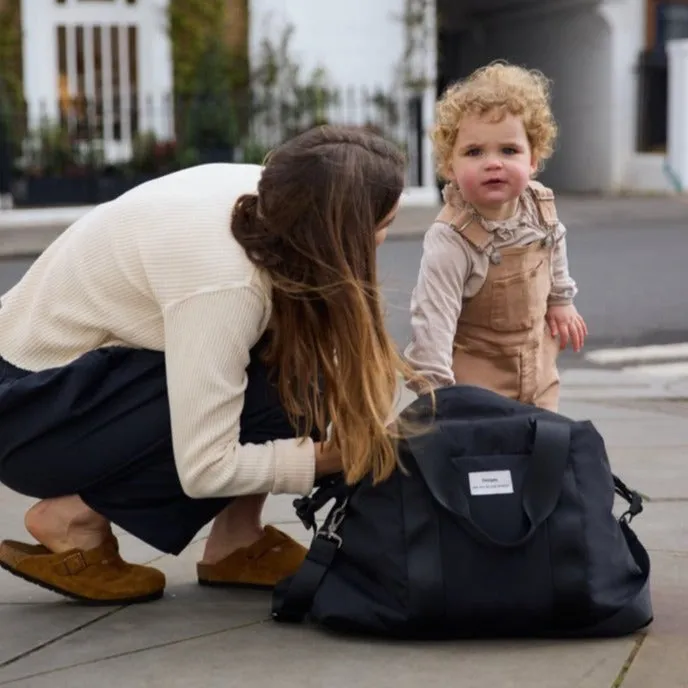 Ida Eco Holdall Baby Change Bag with Black Change Mat (Black)