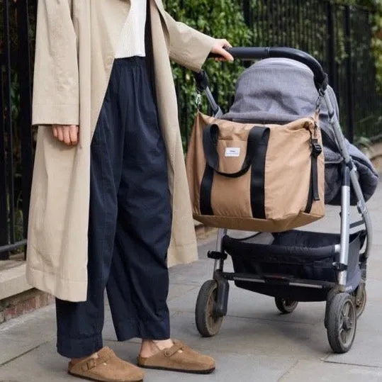 Ida Eco Holdall Baby Change Bag with Black Change Mat (Camel)