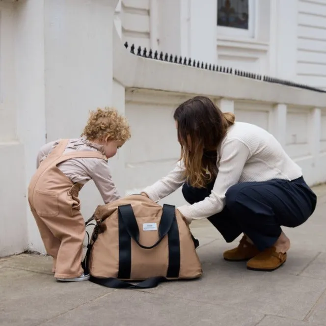 Ida Eco Holdall Baby Change Bag with Black Change Mat (Camel)