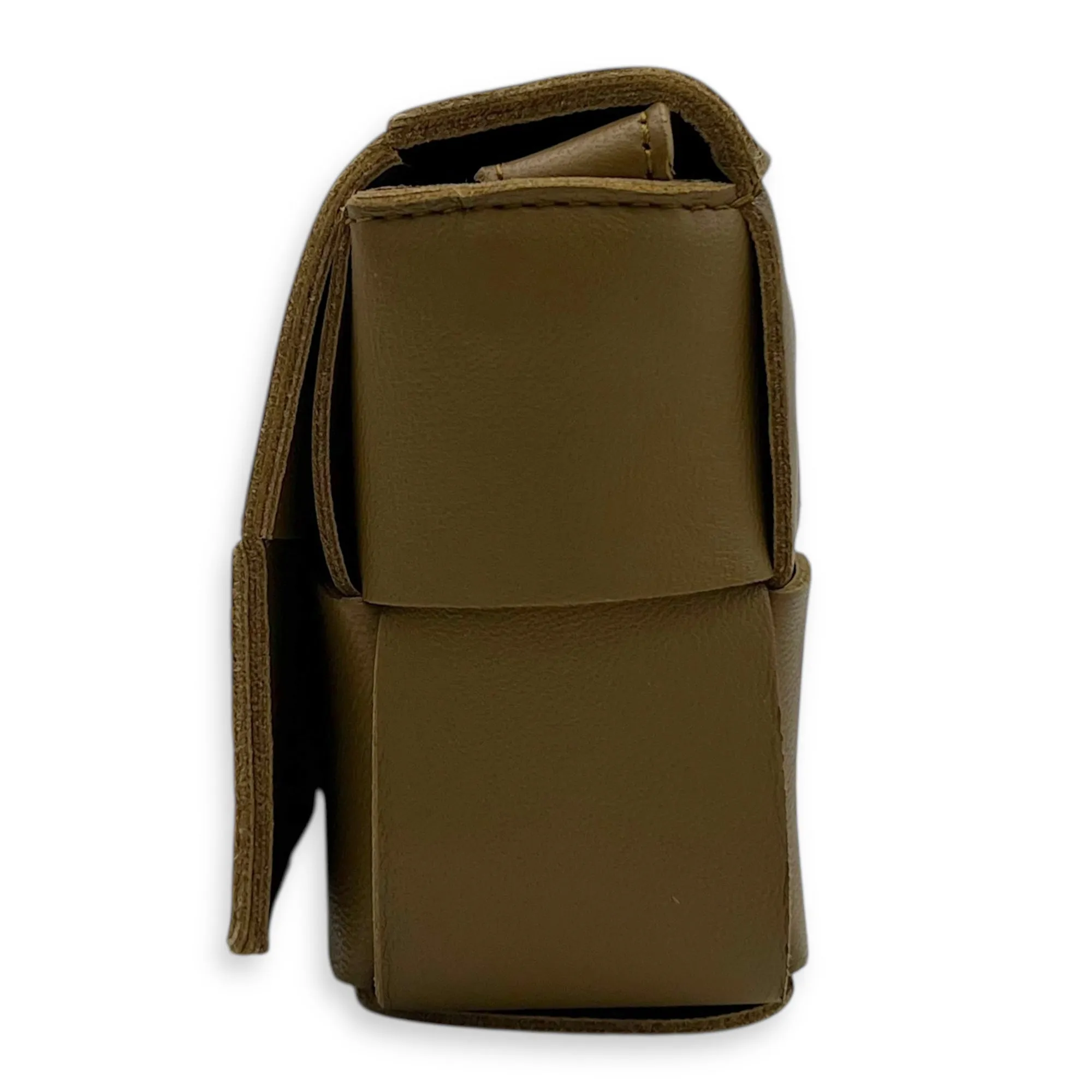 Intrecciato Crossbody Bag Mini Brown in Calfskin, Gold hardware