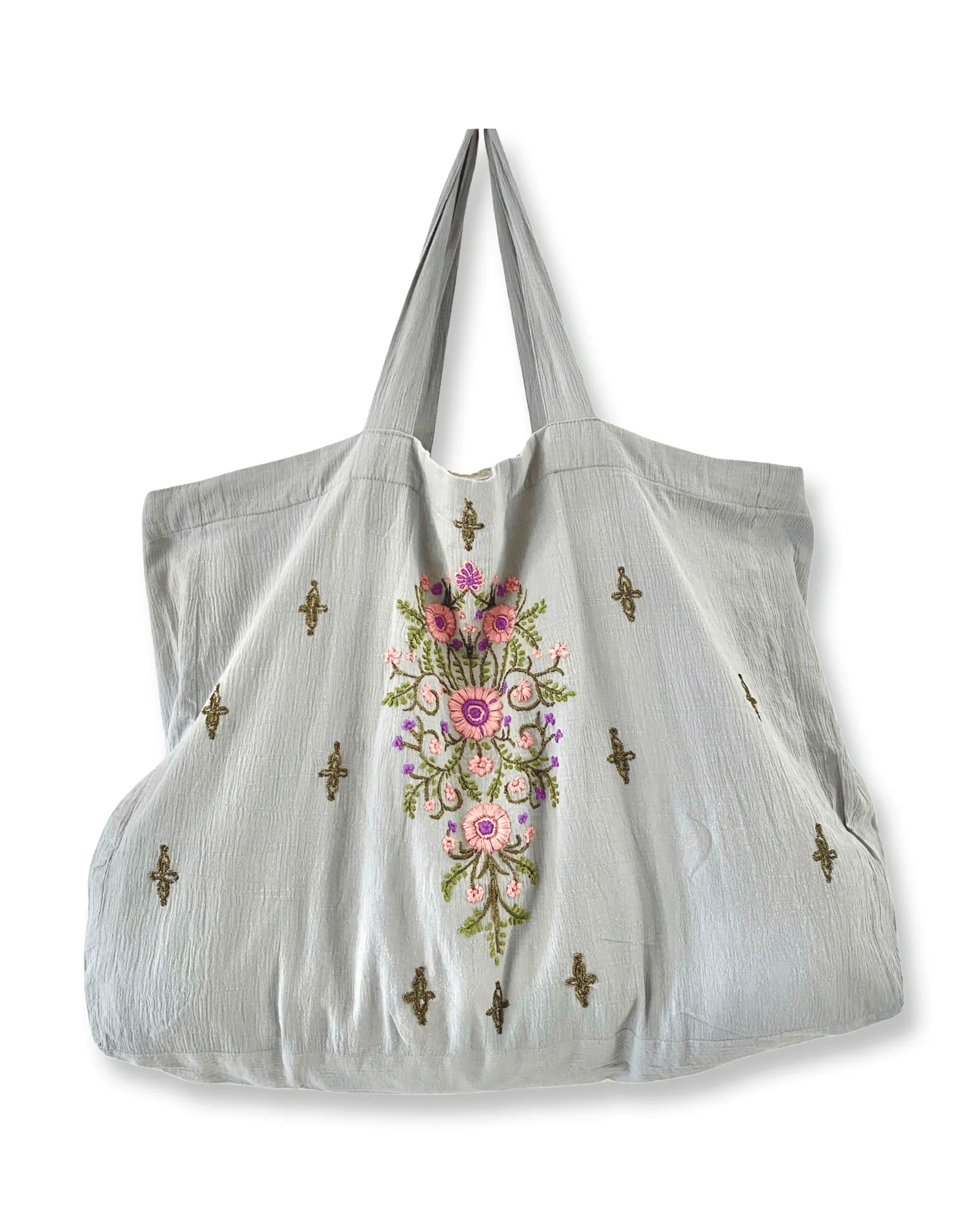 Isla Sol | Isla Tote - Tropical Flower/White | Handmade To Order
