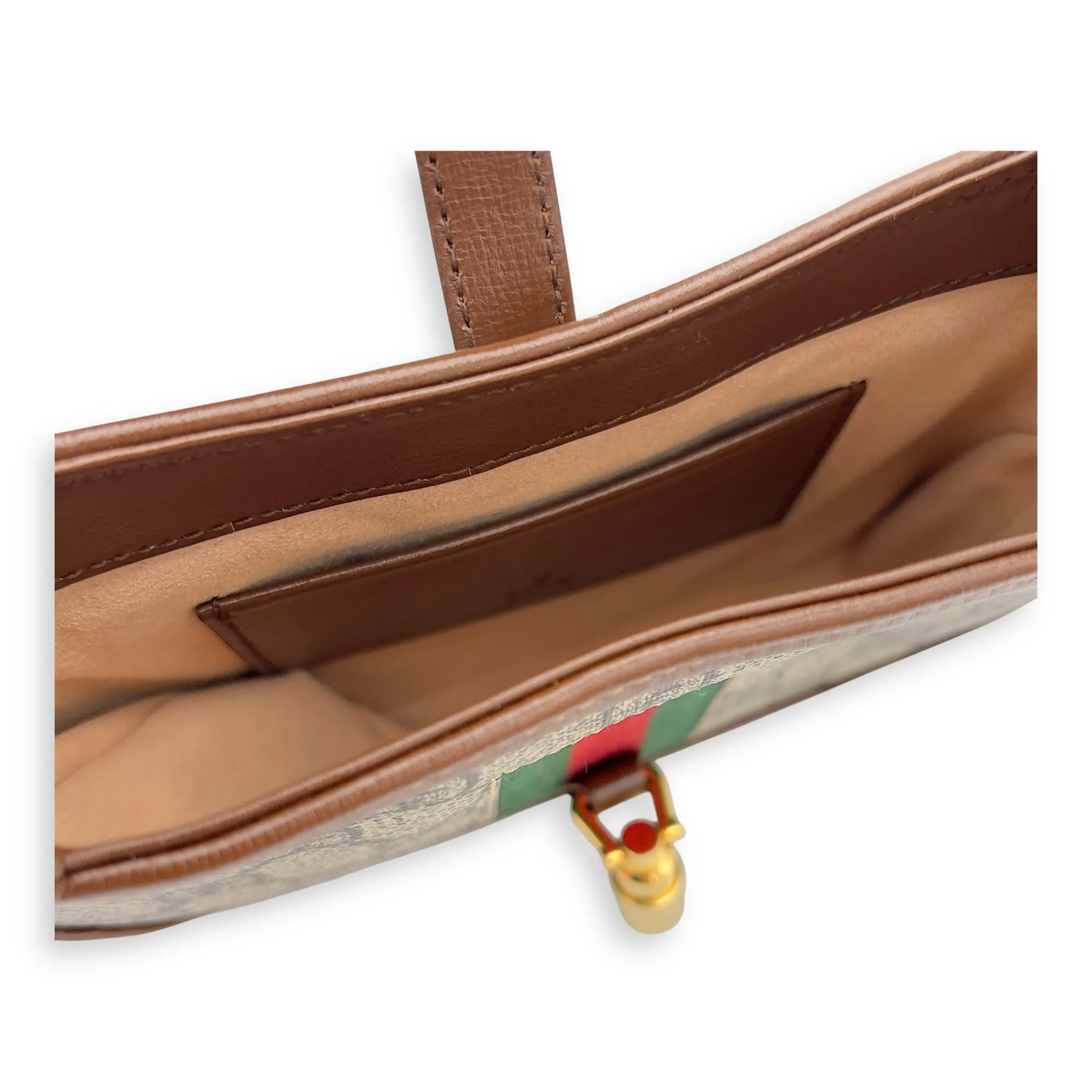 Jackie 1961 Crossbody Bag Mini Brown in Coated Canvas, Gold hardware