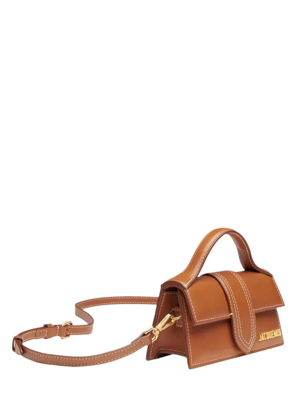 Jacquemus Le Bambino Leather Top Handle Shoulder Bag in Light Brown