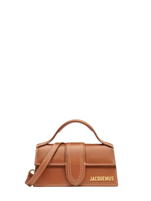Jacquemus Le Bambino Leather Top Handle Shoulder Bag in Light Brown