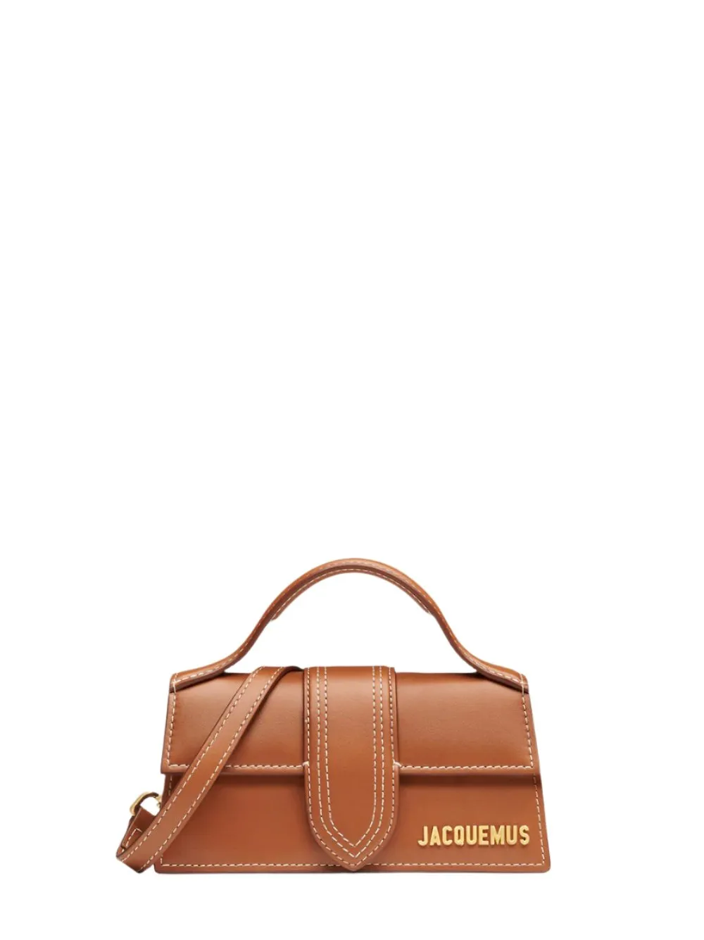 Jacquemus Le Bambino Leather Top Handle Shoulder Bag in Light Brown