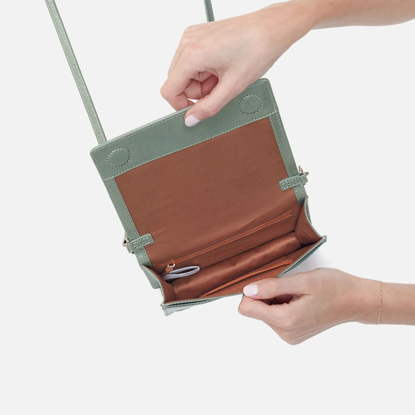 Jill Crossbody In Polished Leather - Jade