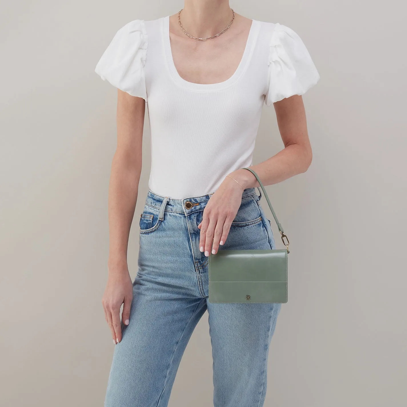 Jill Crossbody In Polished Leather - Jade