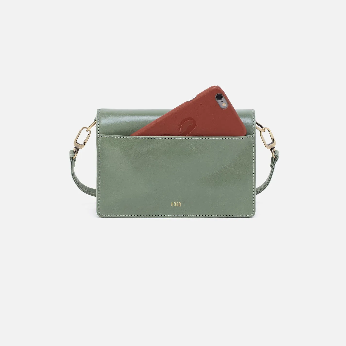 Jill Crossbody In Polished Leather - Jade