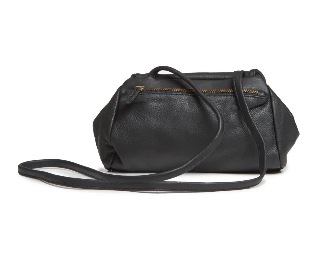 Josephine Crossbody Bag in Black Matte Cowhide