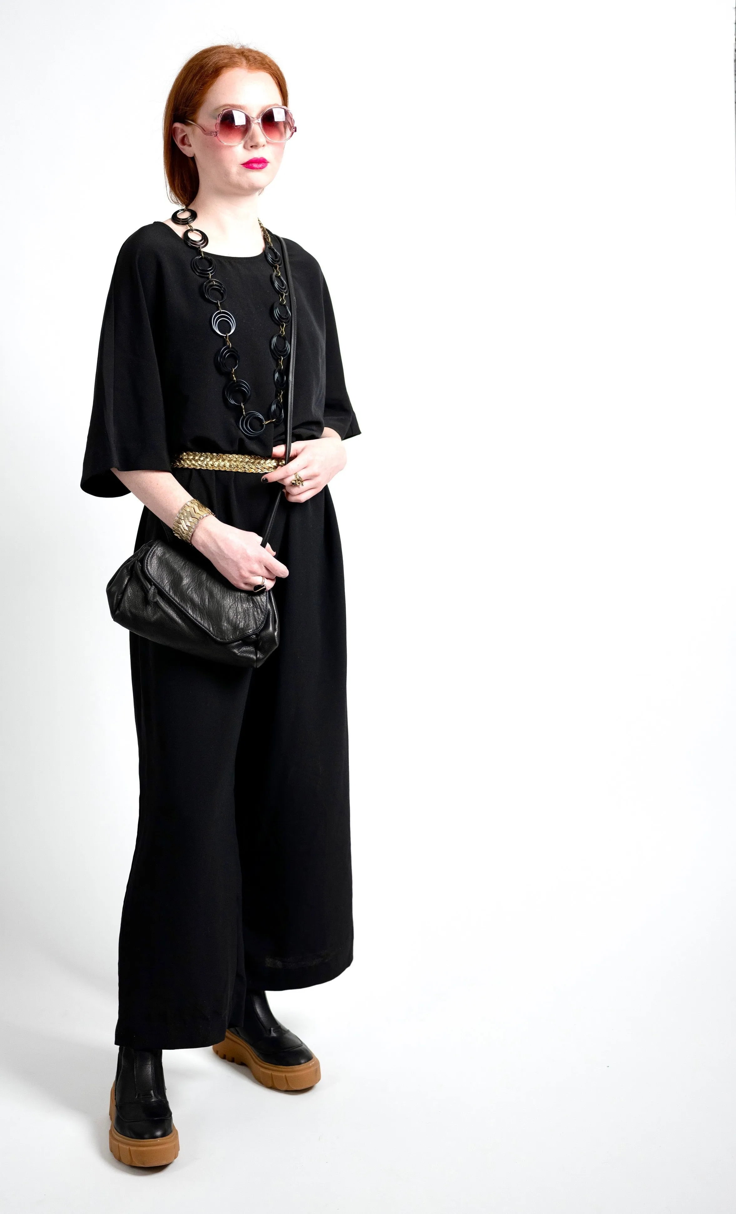 Josephine Crossbody Bag in Black Matte Cowhide