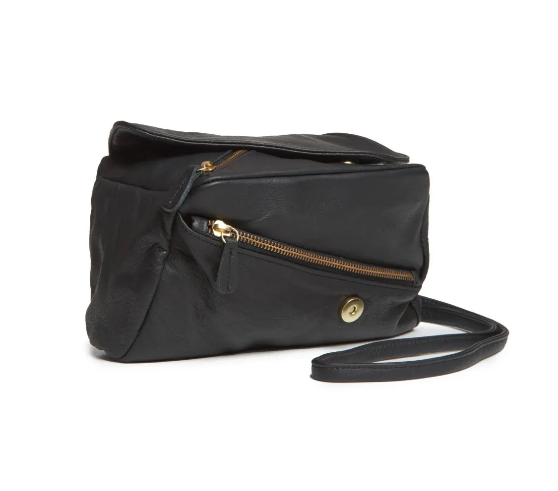 Josephine Crossbody Bag in Black Matte Cowhide