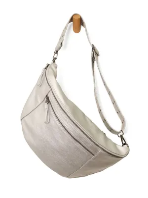 Joy Susan : Mel Large Sling / Crossbody Bag - Metallic Silver