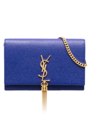 Kate Chain Wallet with Tassel in Grain de Poudre Embossed Leather