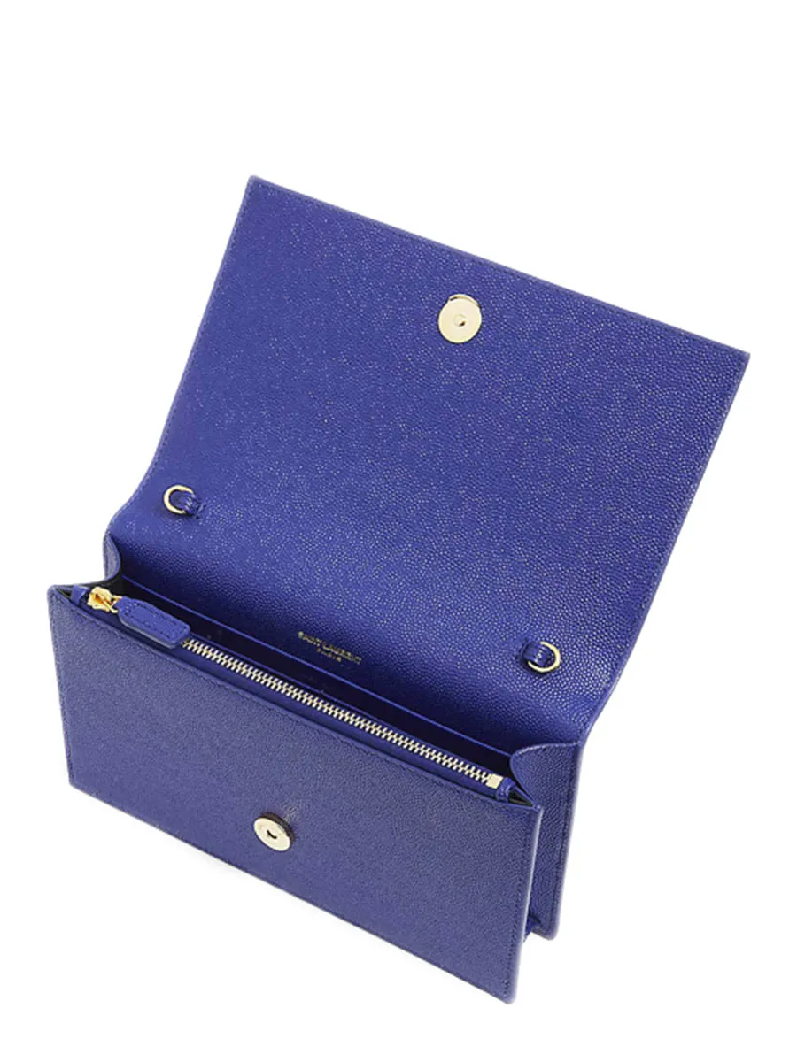 Kate Chain Wallet with Tassel in Grain de Poudre Embossed Leather