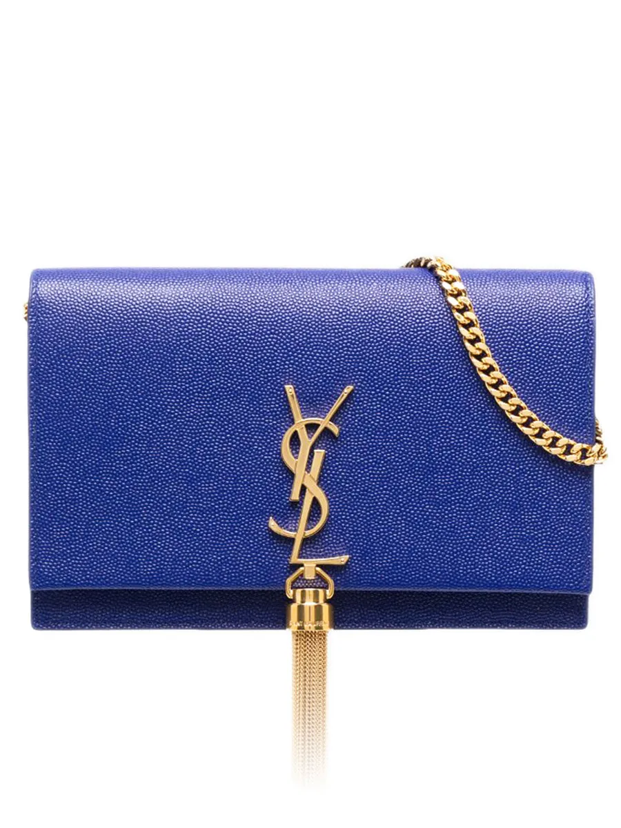Kate Chain Wallet with Tassel in Grain de Poudre Embossed Leather