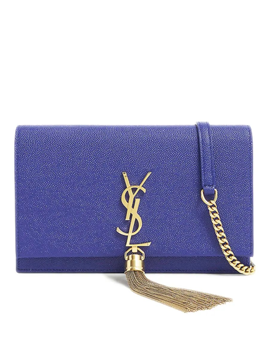 Kate Chain Wallet with Tassel in Grain de Poudre Embossed Leather