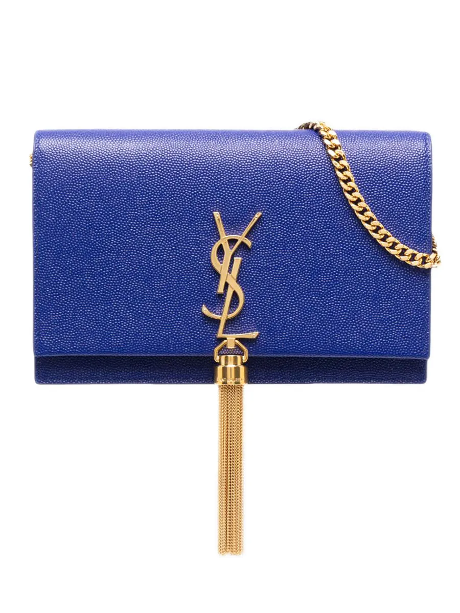 Kate Chain Wallet with Tassel in Grain de Poudre Embossed Leather