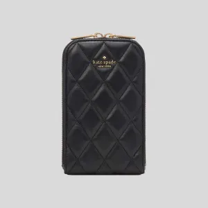 KATE SPADE Carey Quilted North South Phone Crossbody Bag Black RB-KC597