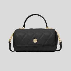 KATE SPADE Heart Barrel Quilted Crossbody Bag Black RB-KK175