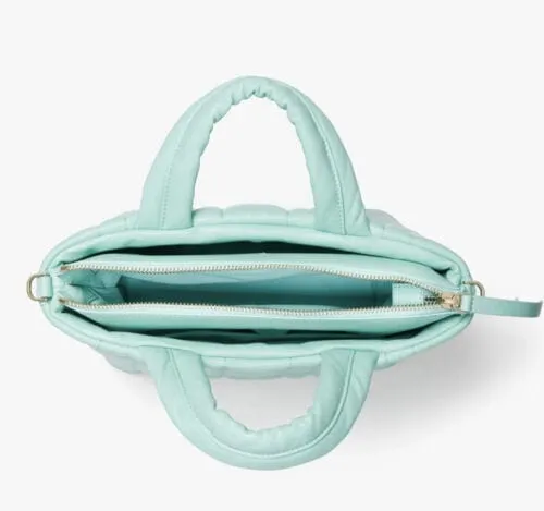 Kate Spade Softwhere Quilted Leather Mini Tote Crossbody Summer Rain Turquoise