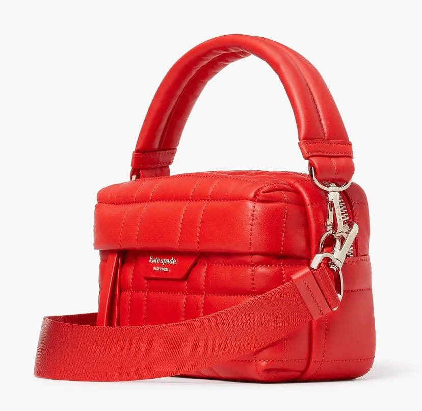 Kate Spade Softwhere Quilted Leather Small Convertible Crossbody Bright Red