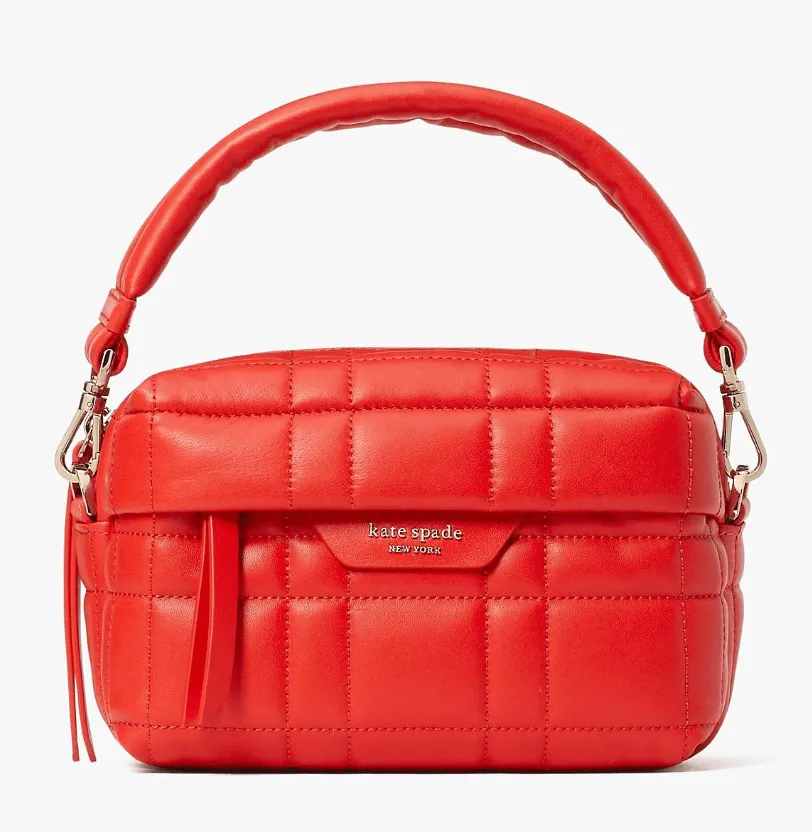 Kate Spade Softwhere Quilted Leather Small Convertible Crossbody Bright Red