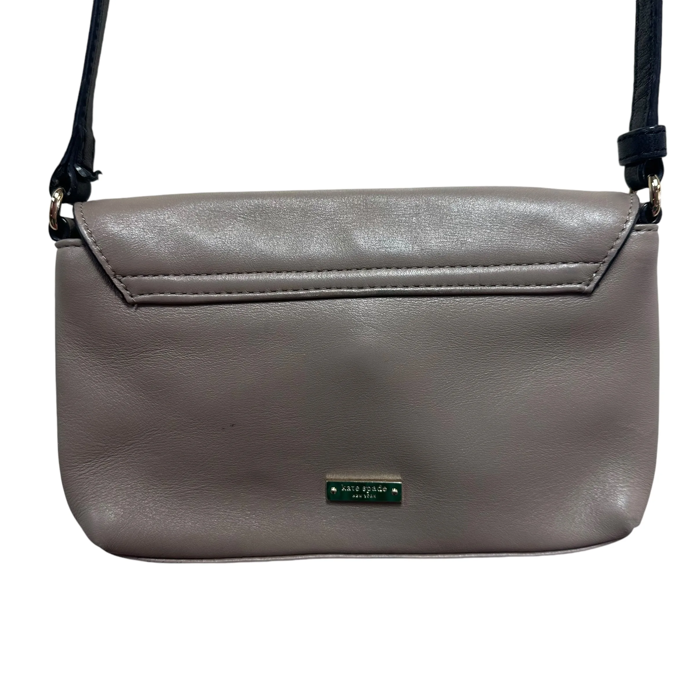 KATE SPADE TAUPE BLACK BOW LEATHER CROSSBODY PURSE - 49