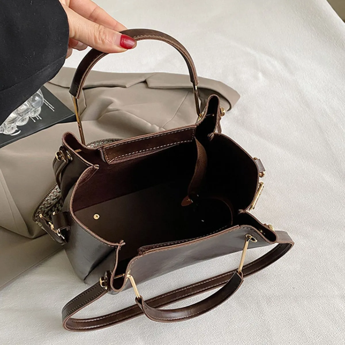 Kayla PU Leather Large Tote Bag