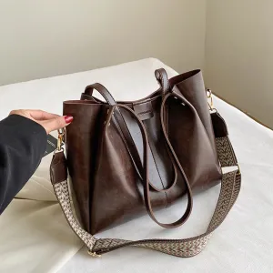Kayla PU Leather Large Tote Bag