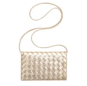 Keva Sibby Crossbody Clutch Wallet Hand Braided - Gold