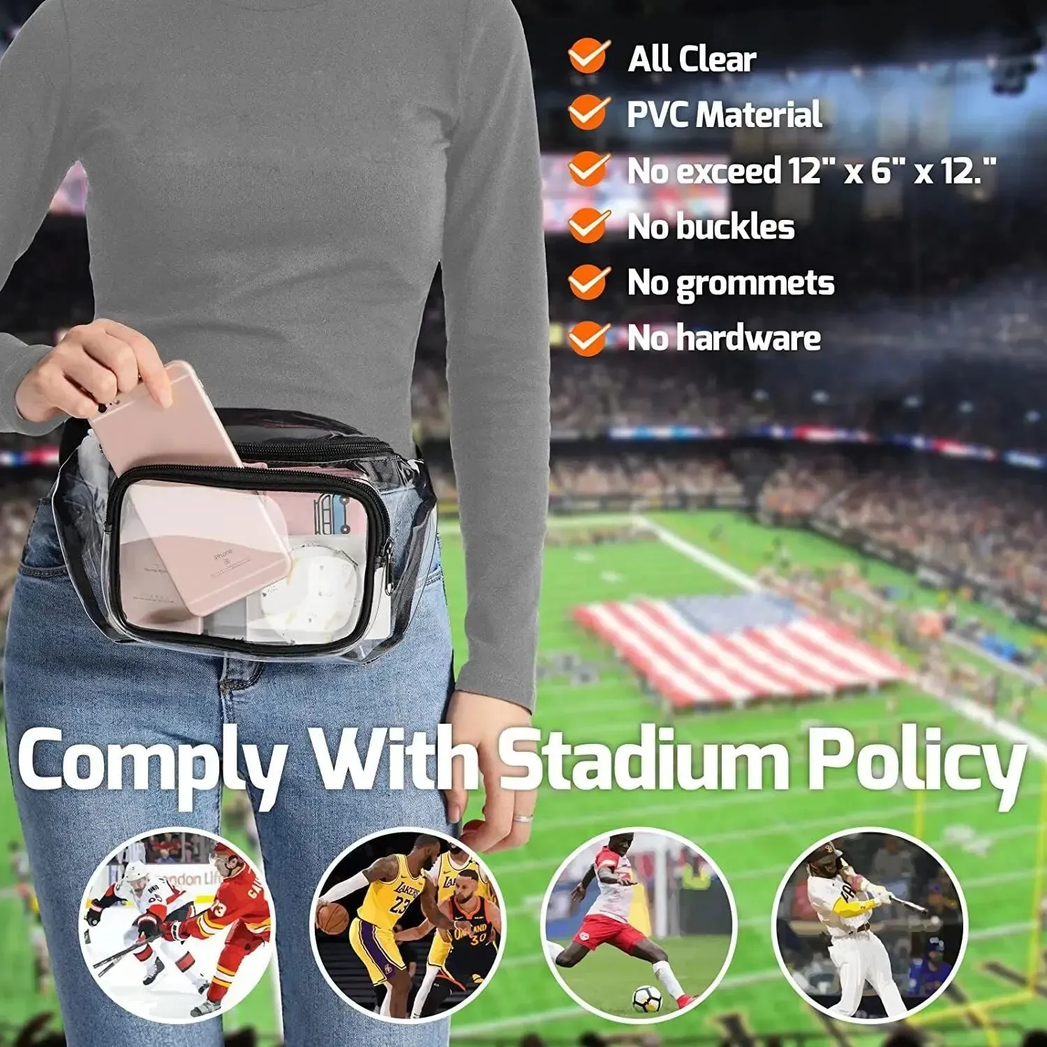 Kitty | Clear Stadium-Approved Waist and Sling Bag