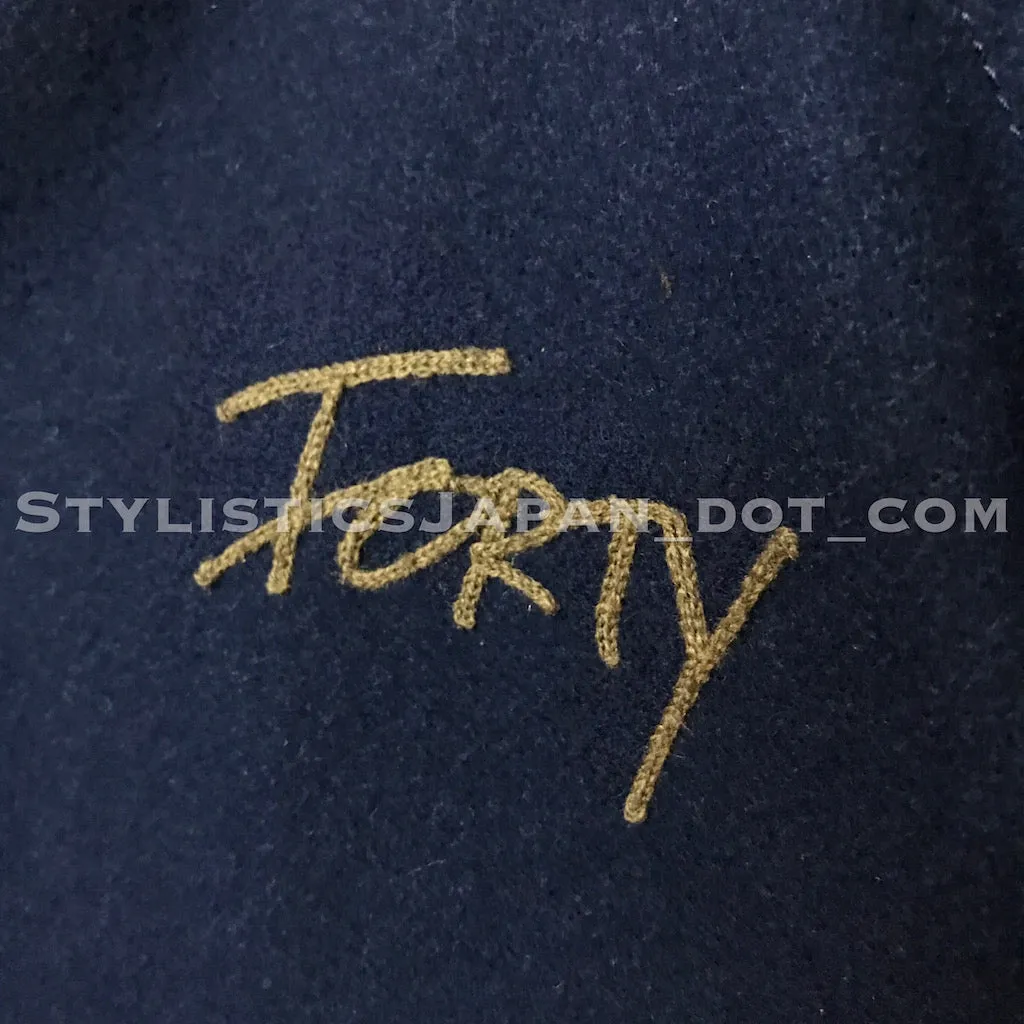 [L] (Offers OK) FPAR (WTaps) Vintage Mad Goyle Wool/Leather Stadium Jacket Blue/Grey