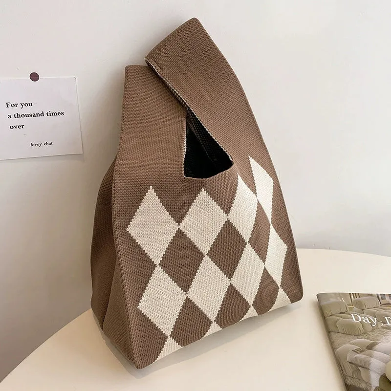 Large Capacity Women's Knitting Niche Style Handbag