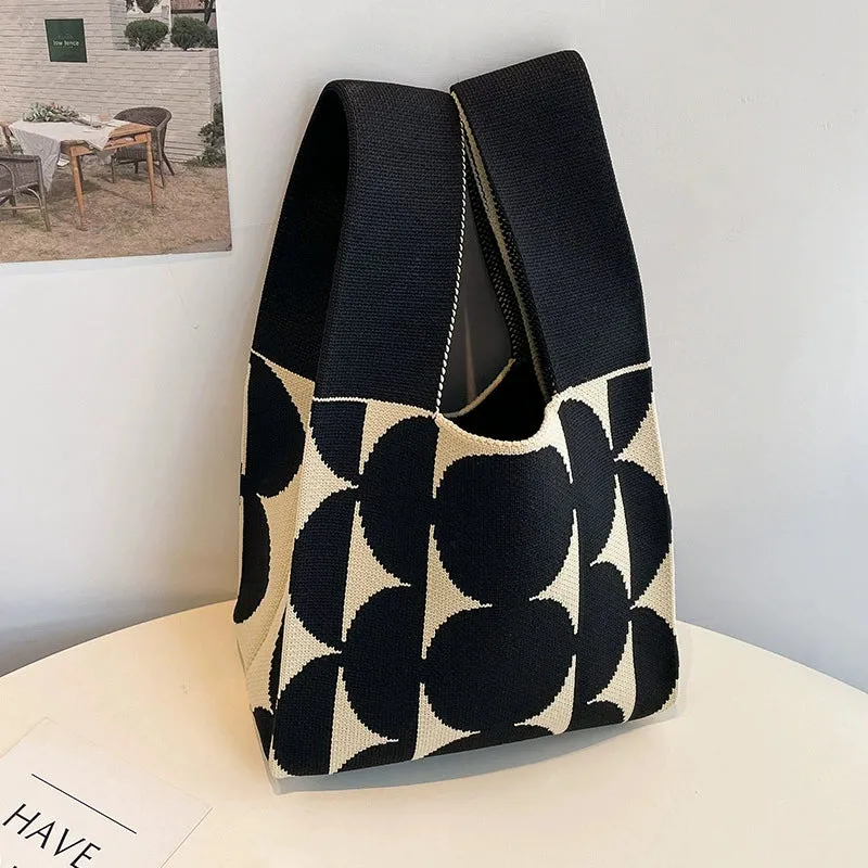 Large Capacity Women's Knitting Niche Style Handbag