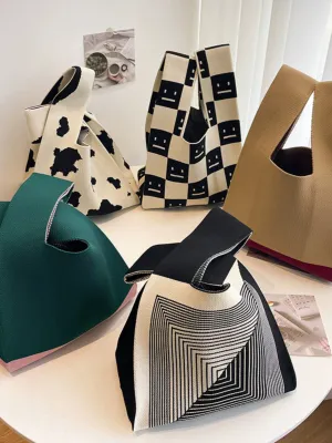 Large Capacity Women's Knitting Niche Style Handbag