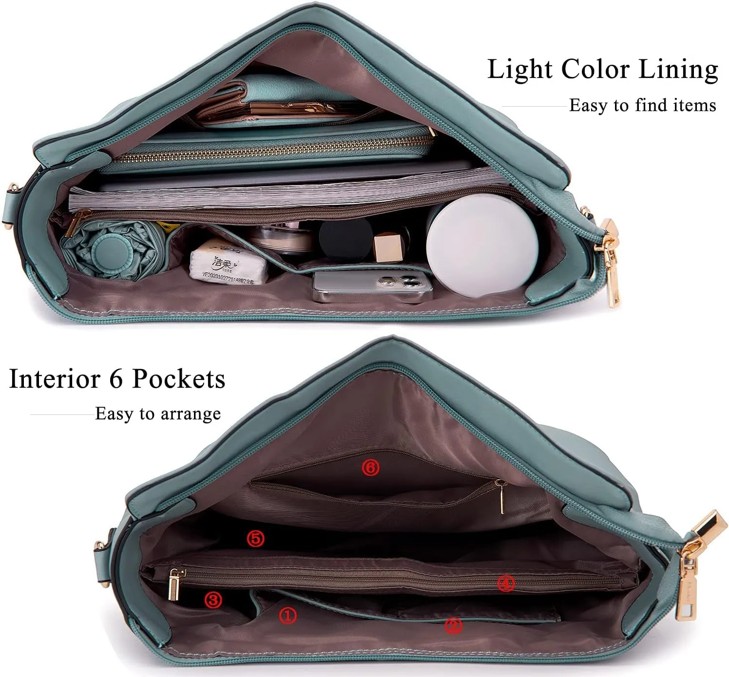 Large Crossbody Bags Shoulder Handbags & Wallet Set for Women