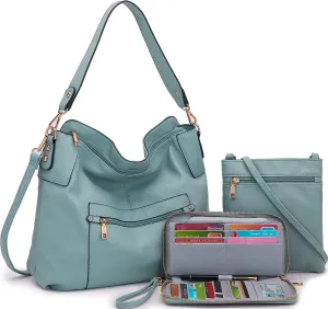 Large Crossbody Bags Shoulder Handbags & Wallet Set for Women