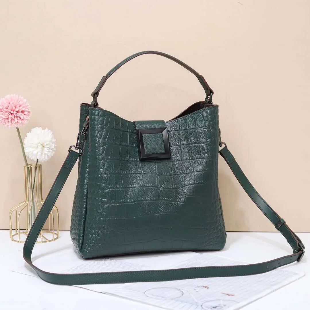 large luxury women crocodile leather crossbody tote bag