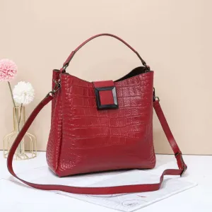 large luxury women crocodile leather crossbody tote bag