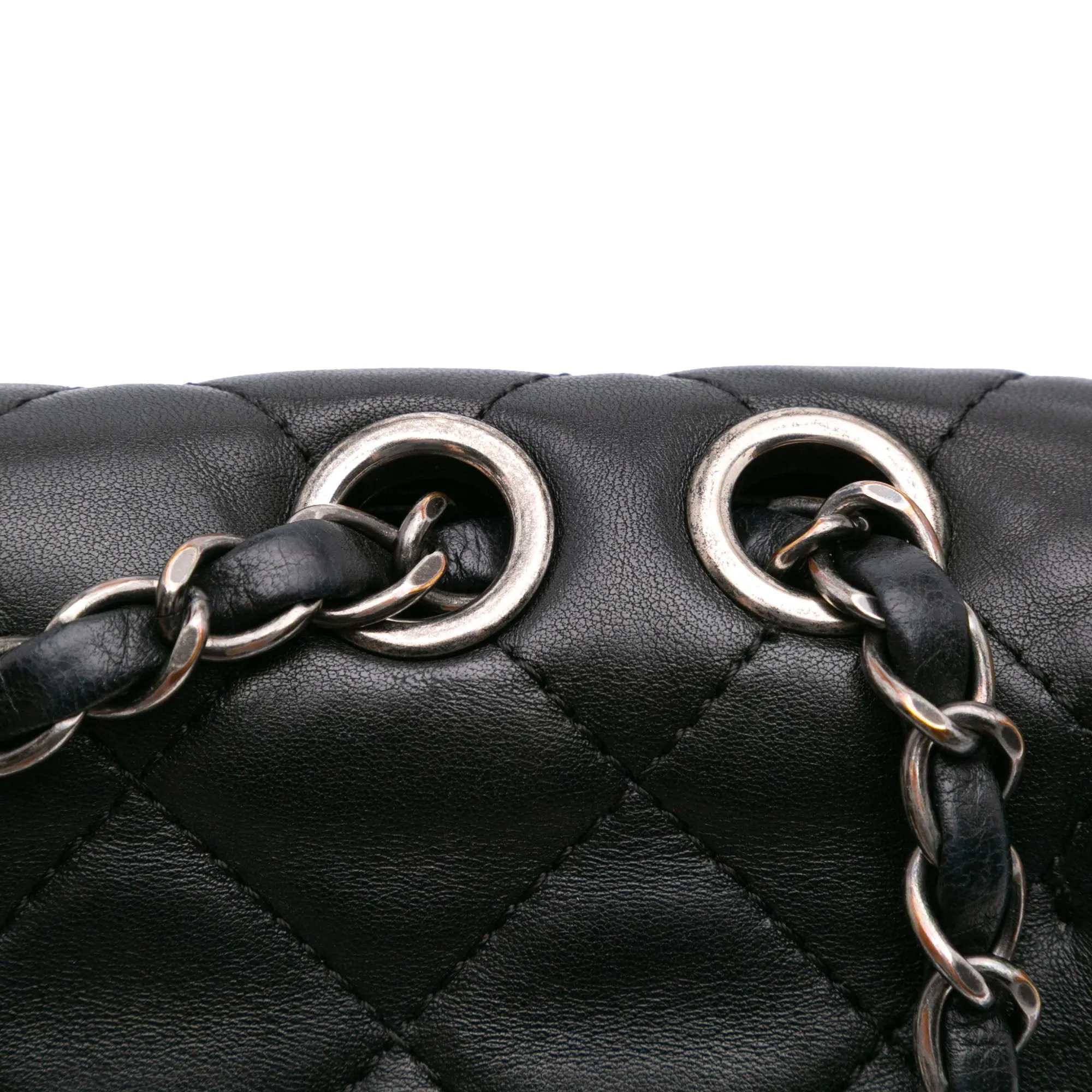Large Quilted Lambskin Around Pockets Flap