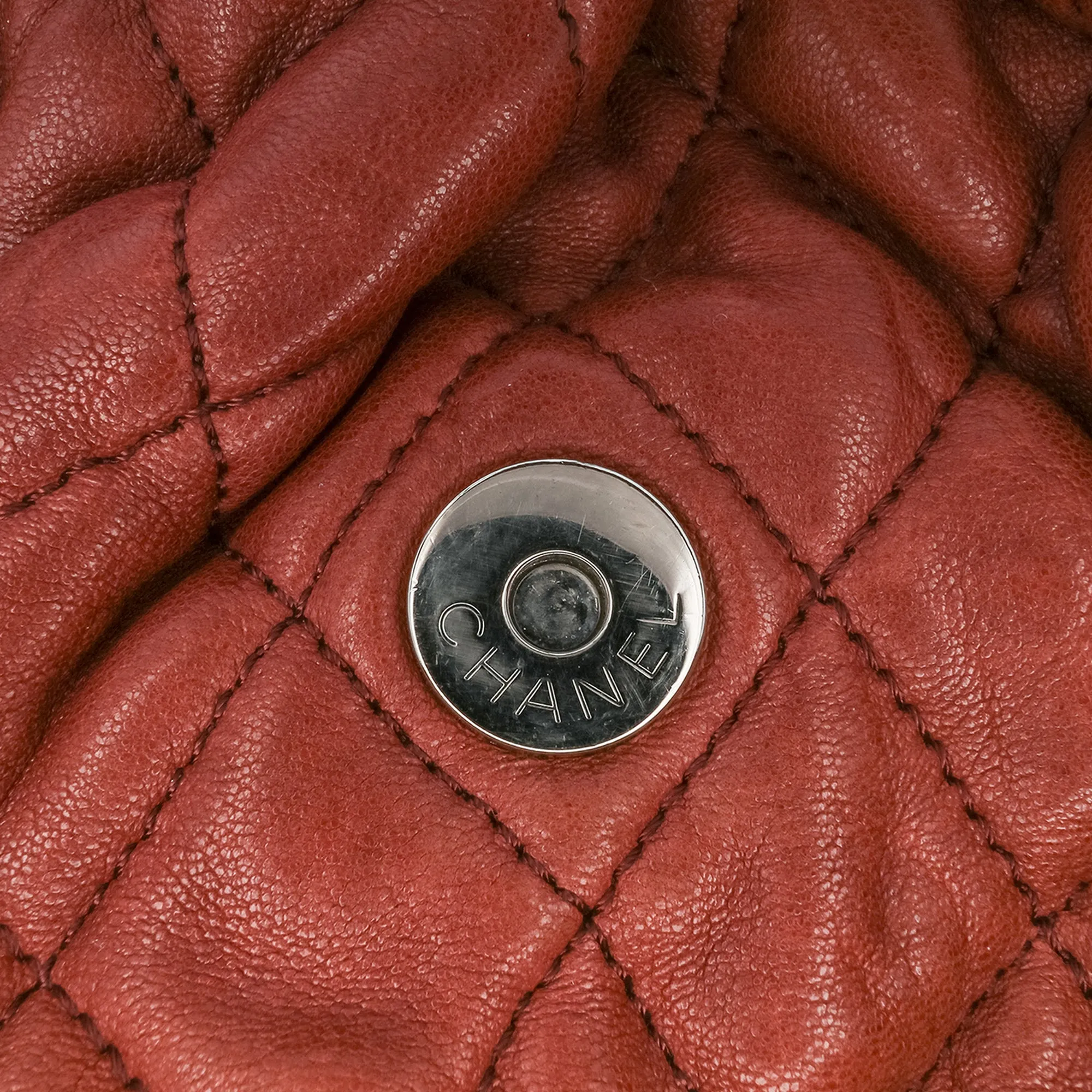 Large Quilted Lambskin Chain Around Flap