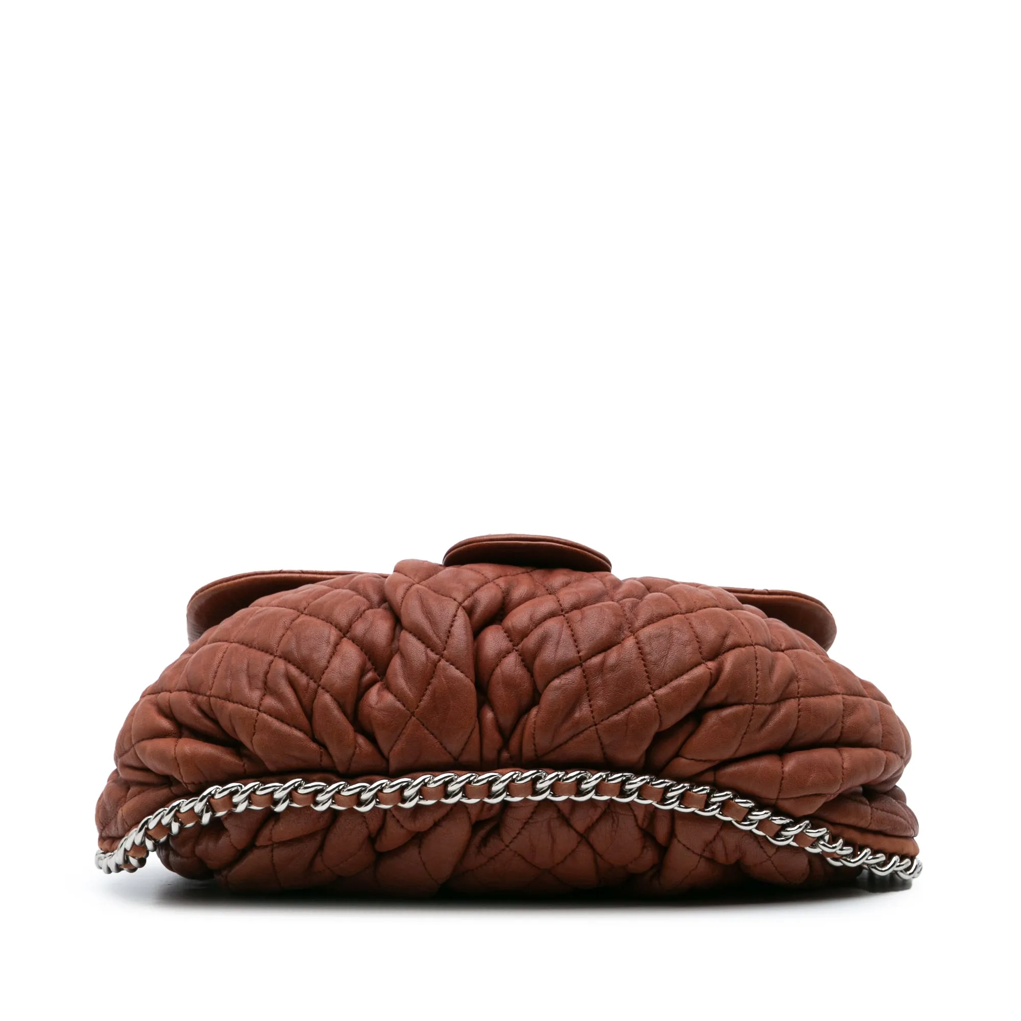 Large Quilted Lambskin Chain Around Flap