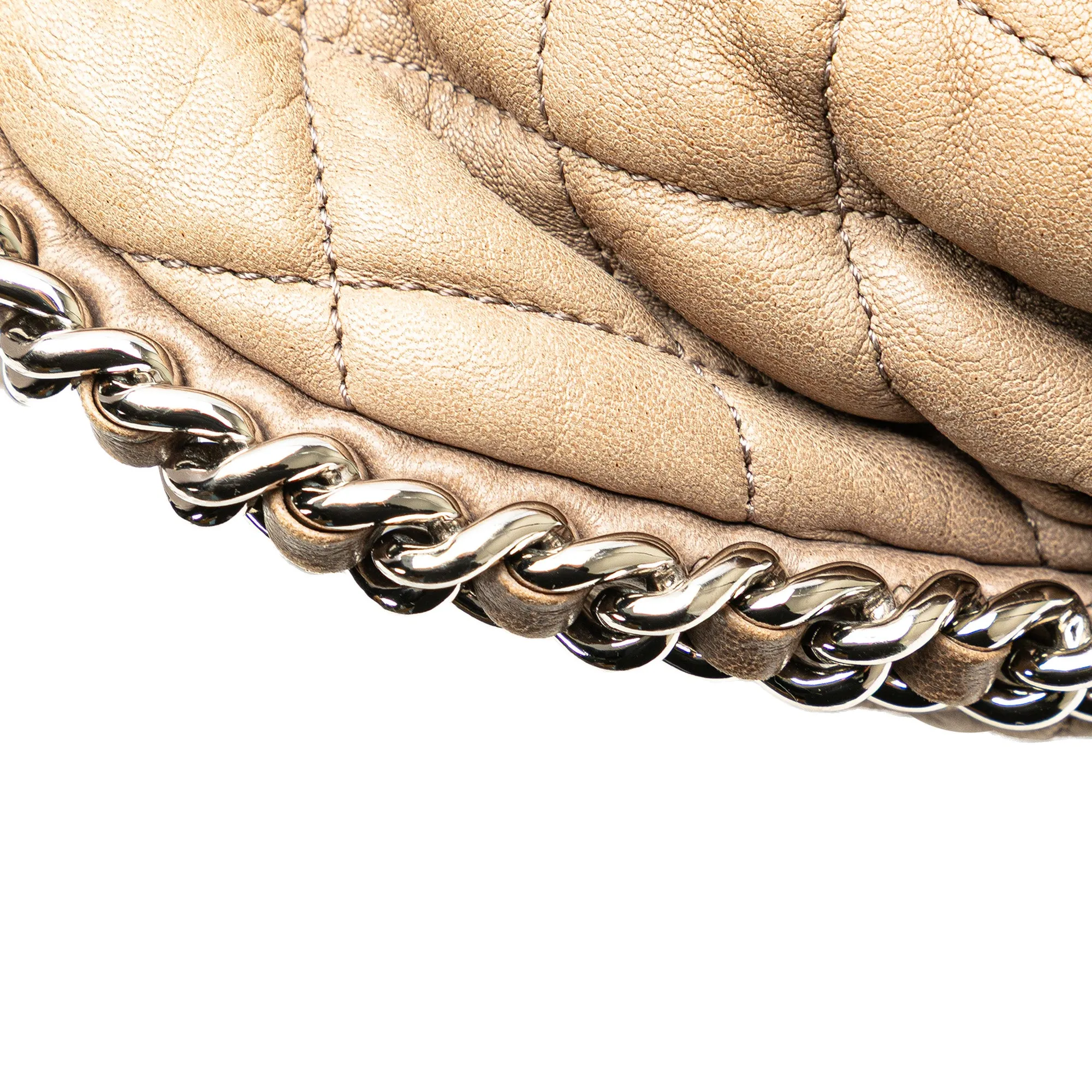 Large Washed Lambskin Chain Around Flap