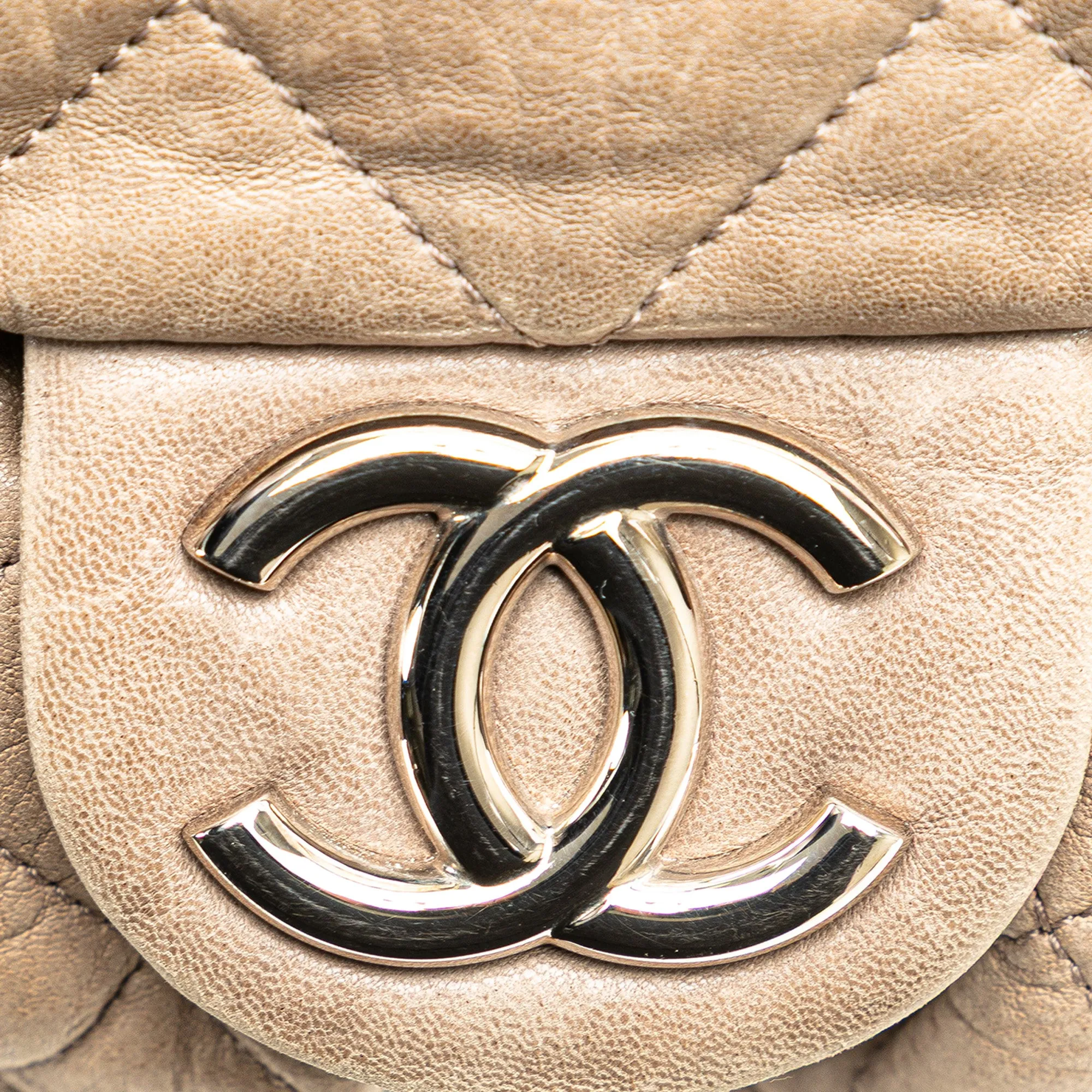 Large Washed Lambskin Chain Around Flap